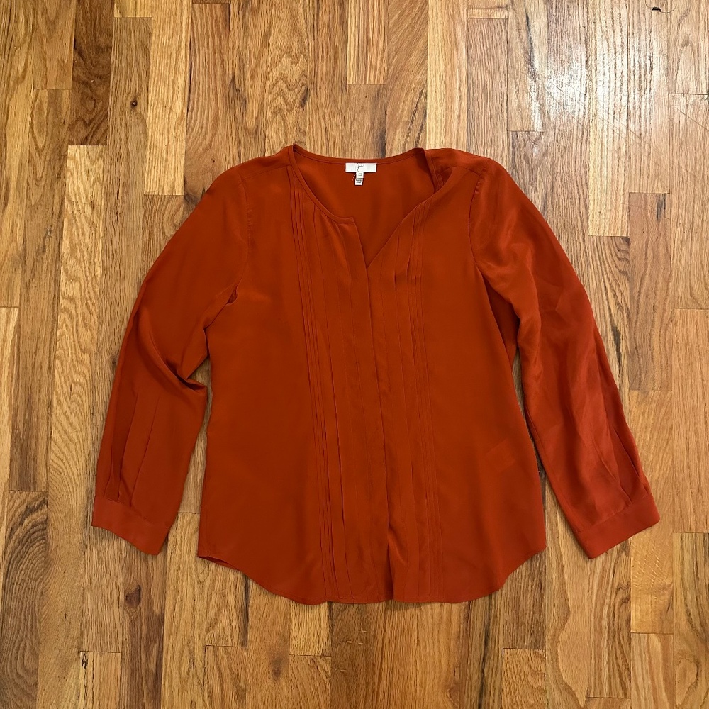 Joie Rust Silk Blouse - XS